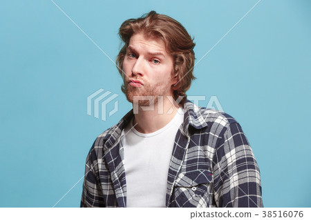 Let me think. Doubtful pensive man with thoughtful 38516076