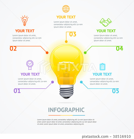 Business Infographic Electric Light Bulb Banner 38516910