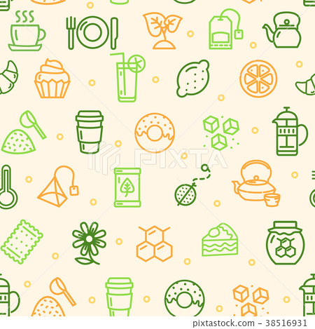 Tea Ceremony Seamless Pattern Background. Vector Tea Ceremony Seamless Pattern Background. Vector 38516931