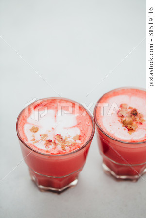 Two beetroot lattes Two beetroot lattes 38519116