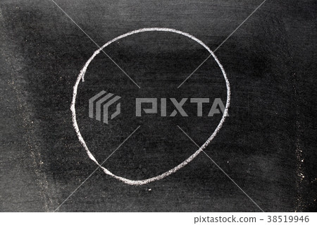 White chalk hand drawing in circle shape White chalk hand drawing in circle shape 38519946