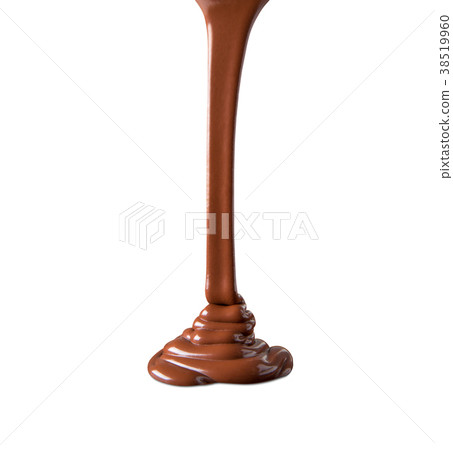 melt chocolate drop on white background melt chocolate drop on white background 38519960