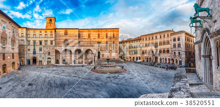 Panoramic view of Piazza IV Novembre,Perugia,Italy 38520551