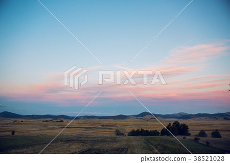 sunrise in Montenegro mountains in the background 38521028