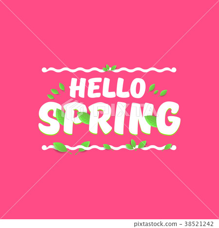 vector hello spring cut paper banner with text and 38521242