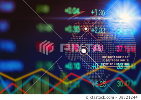 Financial stock marketing screen. Investment 38521244