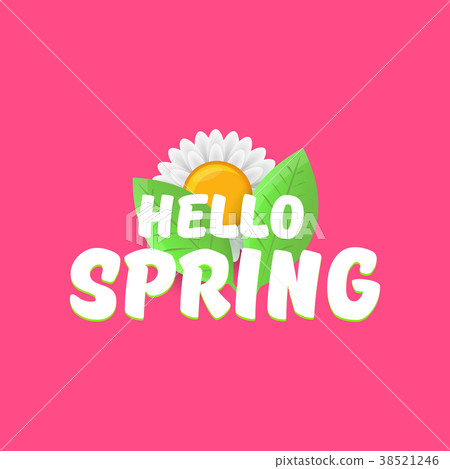 vector hello spring cut paper banner with text and 38521246