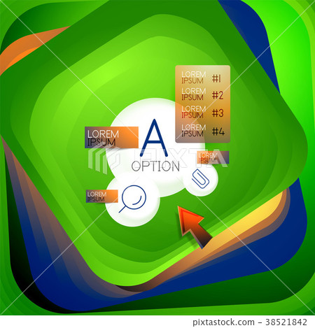 Rotating swirl square background, color rectangles Rotating swirl square background, color rectangles 38521842