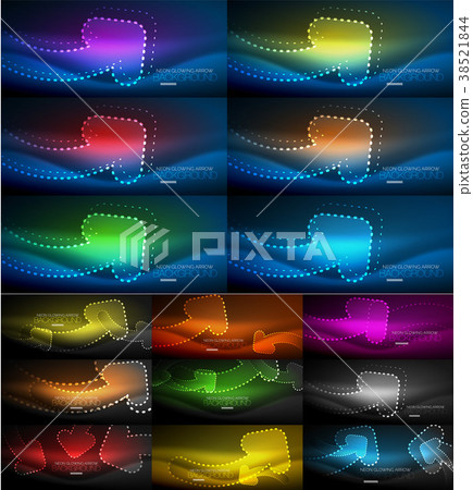 Set of abstract neon glowing magic backgrounds Set of abstract neon glowing magic backgrounds 38521844