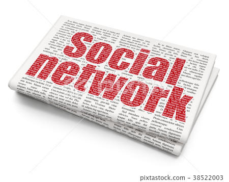Social media concept: Social Network on Newspaper Social media concept: Social Network on Newspaper 38522003