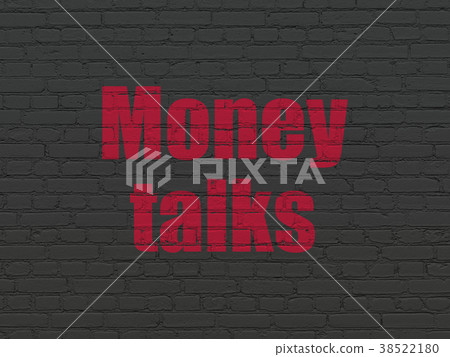 Business concept: Money Talks on wall background 38522180