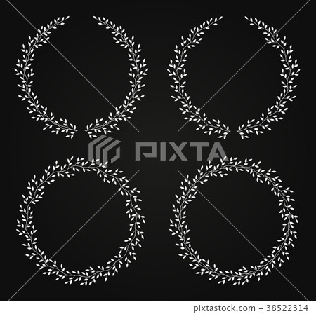 black wreath set with leaves 38522314
