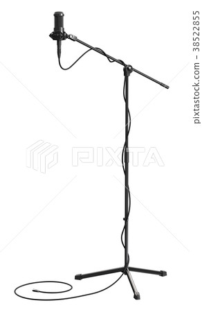 Microphone With Stand On White Background - Stock Illustration ...