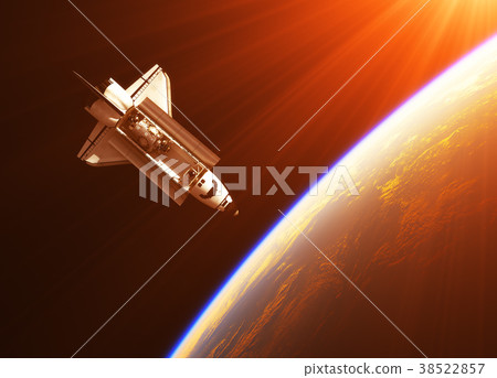 Space Shuttle In The Rays Of Sun 38522857