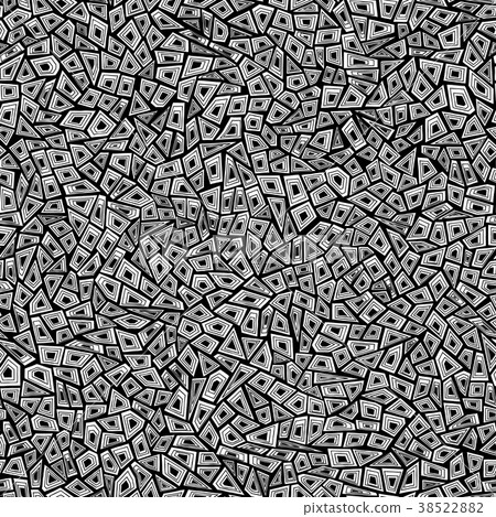 Abstract seamless pattern of monochrome polygons. 38522882