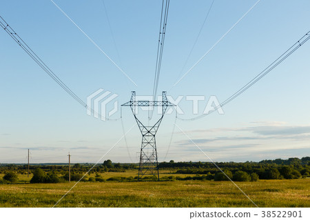 support of high-voltage power line in the field support of high-voltage power line in the field 38522901