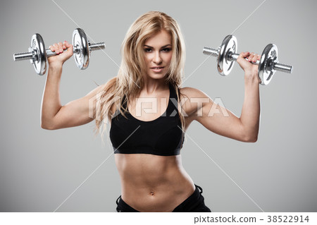 Fitness with dumbbells 38522914