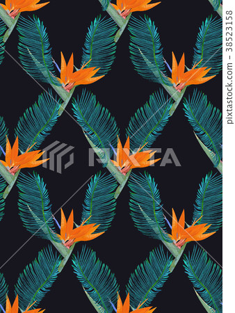 Floral vertical seamless pattern. Isolated Floral vertical seamless pattern. Isolated 38523158