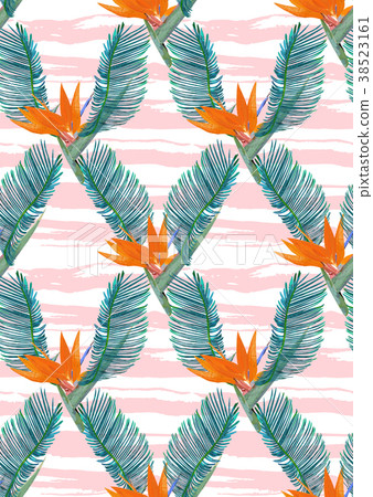 Floral seamless pattern. Isolated colorful hand 38523161