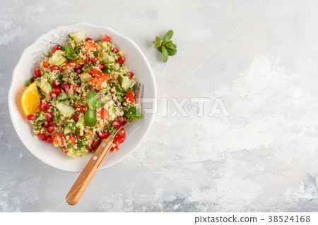 Tabbouleh salad with tomato, cucumber, couscous 38524168