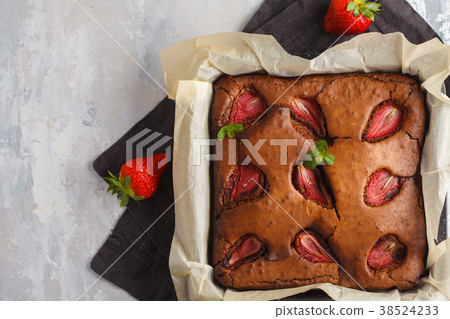 Whole Homemade dark chocolate brownie Whole Homemade dark chocolate brownie 38524233