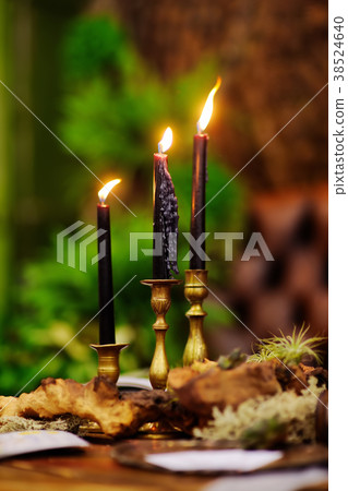 Table set with candles for Christmas party 38524640