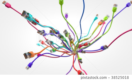 swarming internet cables. conceptual 3d swarming internet cables. conceptual 3d 38525018