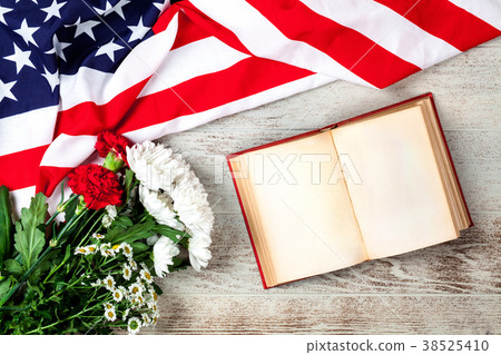 USA flag on wood background 38525410