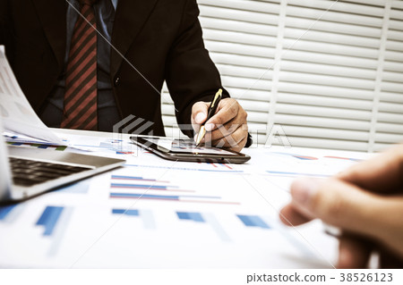 Bankers are analyzing financial data Bankers are analyzing financial data 38526123