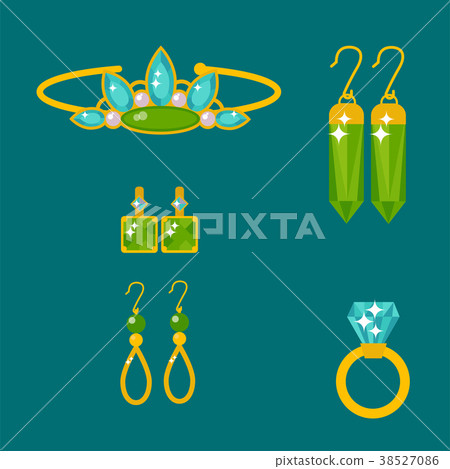 Vector jewelry items gold elegance gemstones Vector jewelry items gold elegance gemstones 38527086