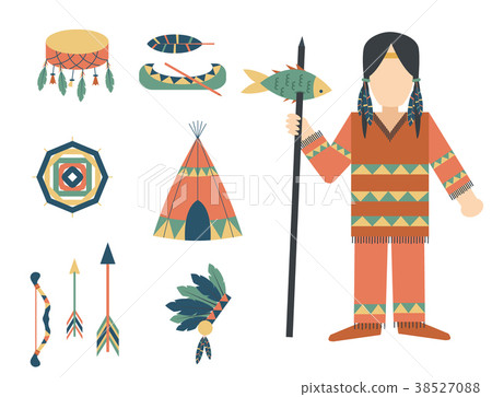 Indians icon temple ornament and element retro Indians icon temple ornament and element retro 38527088