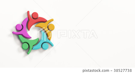 Business People Team Cheering Achievement. 3D 38527738