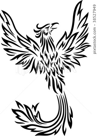Phoenix tattoo isolated on white background Phoenix tattoo isolated on white background 38527949
