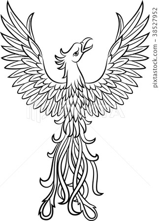 Phoenix tattoo isolated on white background Phoenix tattoo isolated on white background 38527952