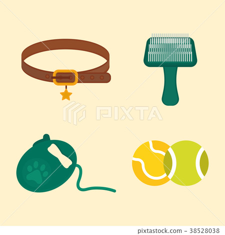 Pug dog playing vector illustration elements set 38528038