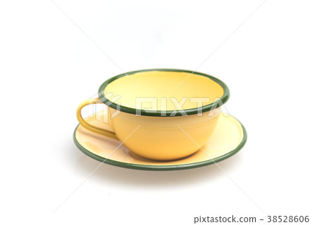 Vintage Zinc Coffee Cup Set isolated on white 38528606