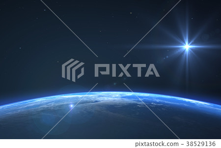 發生3DCG例證材料的地球的日出 38529136