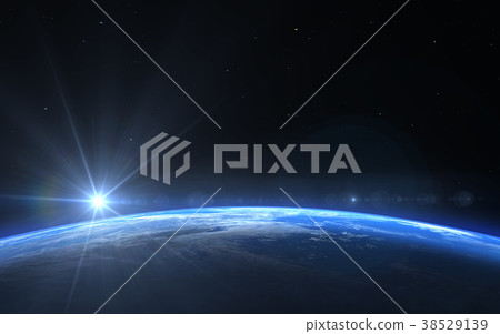 發生3DCG例證材料的地球的日出 38529139
