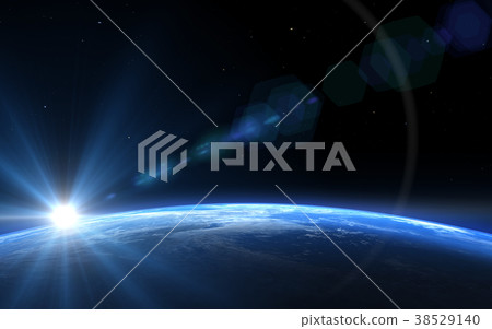 The sunrise of the earth perming 3DCG illustration material 38529140