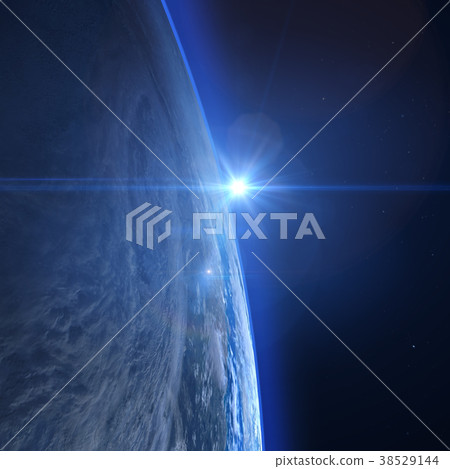The sunrise of the earth perming 3DCG illustration material The sunrise of the earth perming 3DCG illustration material 38529144