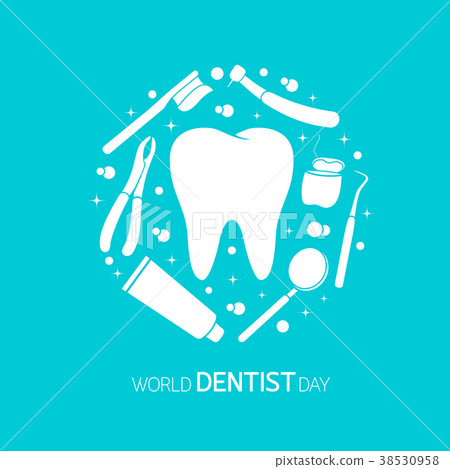 Dental instruments with tooth in circle shape. Dental instruments with tooth in circle shape. 38530958