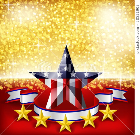 American Independence Day background flag on stage 38531902