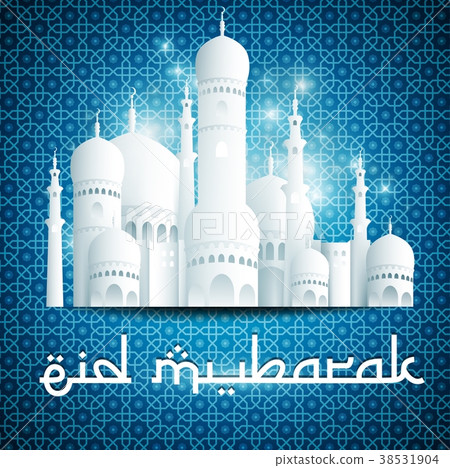 Eid Mubarak (Happy Eid) background with mosque 38531904