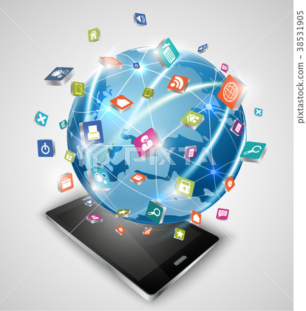 Smart Phones and Globe Connections Social media 38531905