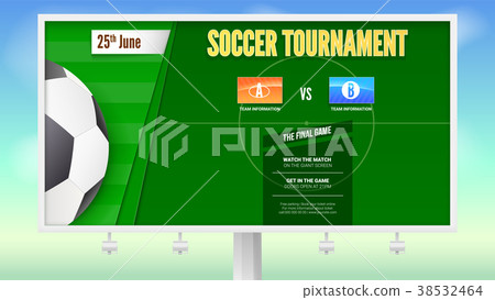 Soccer poster with text design on white billboard 38532464