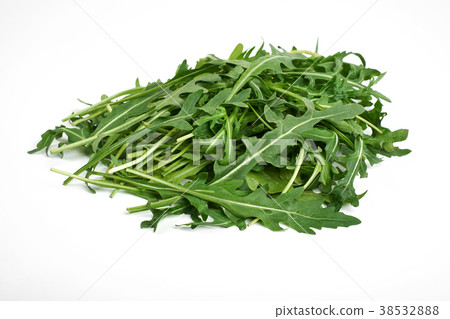 green fresh ruccola isolated on white background 38532888