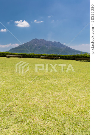 Sakurajima from Senkeien-From the Shimazu House, with a magnificent view- Sakurajima from Senkeien-From the Shimazu House, with a magnificent view- 38535380