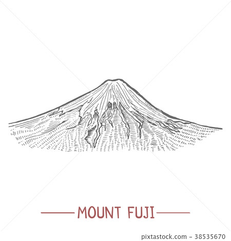 Mount Fuji in Hand Drawn Style 38535670