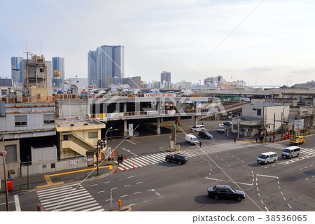Tsukiji central wholesale market entrance scenery Tsukiji central wholesale market entrance scenery 38536065