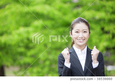 Businesswoman in fresh green Businesswoman in fresh green 38536660